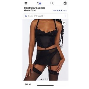 Savage X Fenty floral glow backless garter skirt.